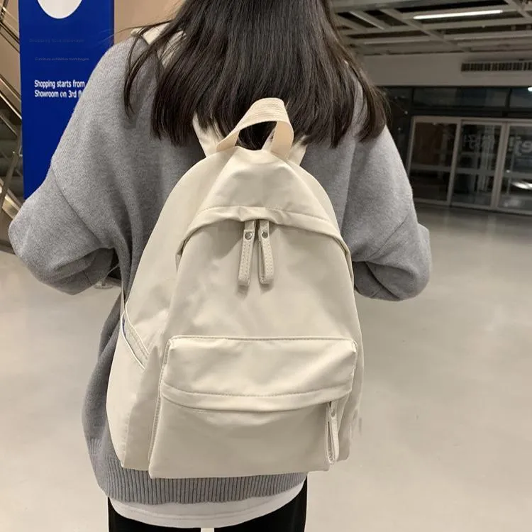 Yalu Cool Silk Cotton Backpack Computer Backpack Regular Unisex Ecru/Khaki/Blue/Black-3