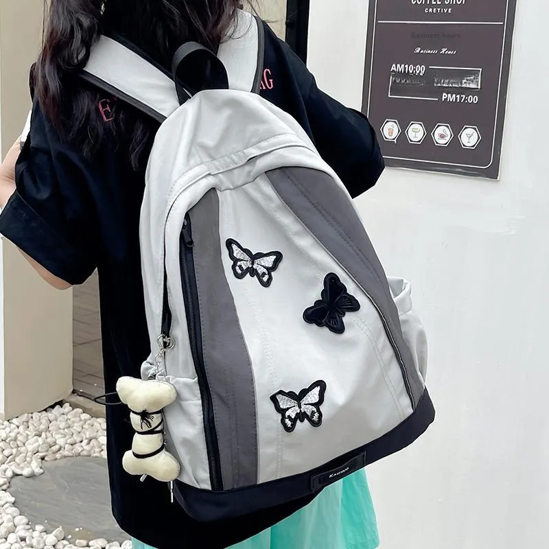 XIANGSU Nylon Backpack Women's Green/Gray-11