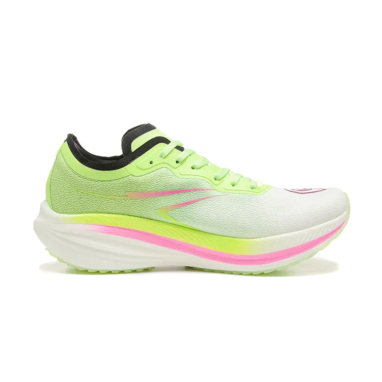 DUANGOU Running Shoes Unisex Low Top Neon Green/Rose Red/Contrasting Colors-2