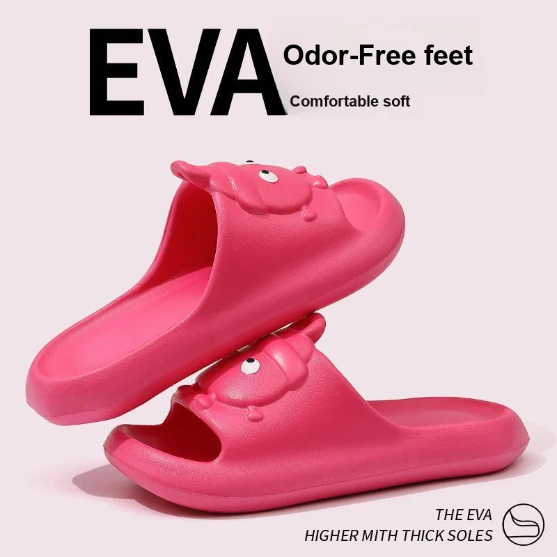 Foot Recreation Cartoon Summer Platform Home Comfortable Soft Sole 'Step in' Bathing Slippers-8