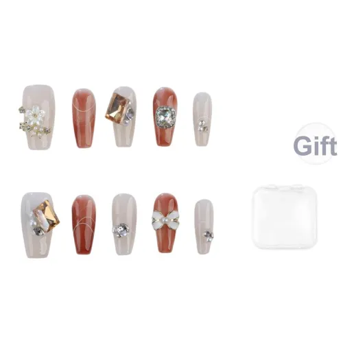 Song Biography Мода Сверкающий Горный хрусталь Pure Осветляющий Handcrafted False Nail Средний ЛАДДЕР 25 мм