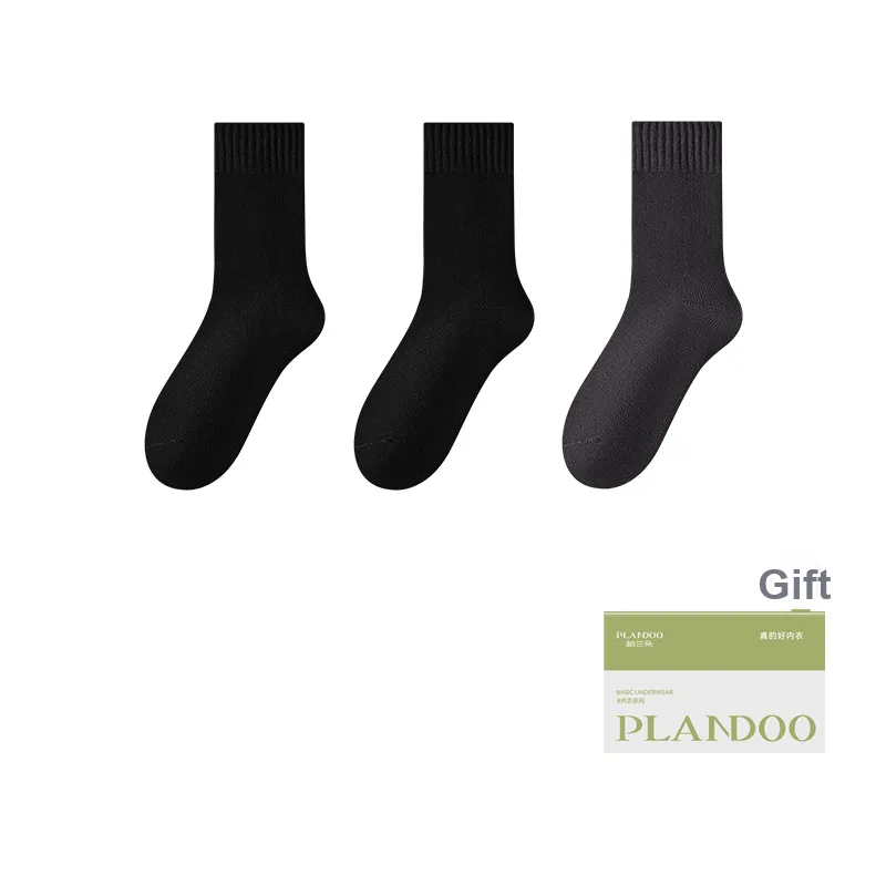 PLANDOO Mid Calf Socks Unisex Box Of 3 Pairs-3