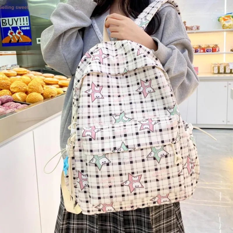 URBAN FOREST Nylon Backpack Unisex Blue/Green/Purple/Pink/Black-17