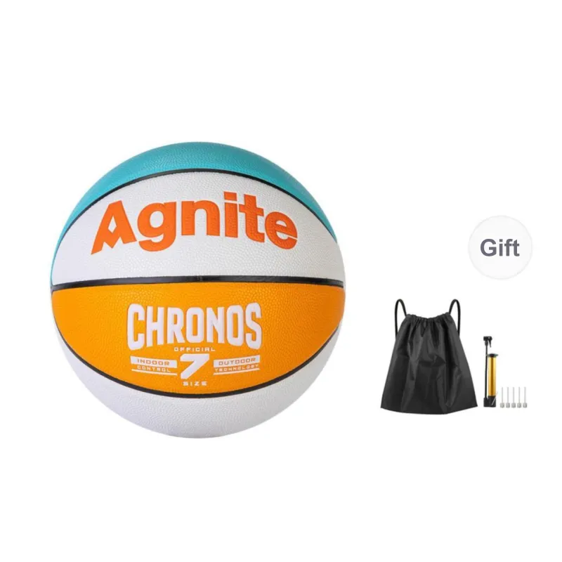 Deli x X ANGENAITE PU Basketball Blue Orange White Size 7 Street Training Unisex-0