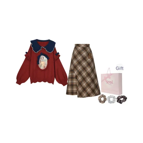 SNBL Топ+Юбка Женские Комплекты Юбка