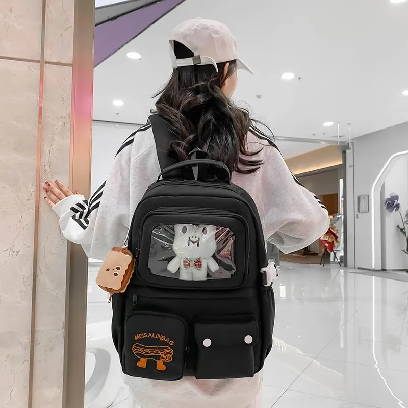 Alcohol Dragon Nylon Backpack Regular Unisex Ecru/Yellow/Blue/Black-21
