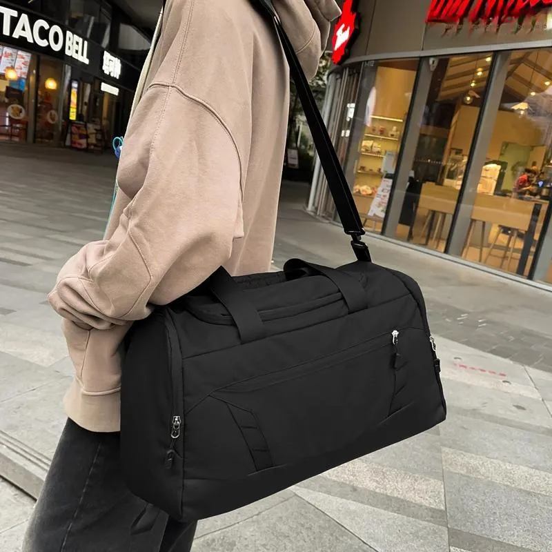 GOBLIN SHARKS 1759 Nylon Gym Bag Large Size Unisex Black/Gray-3