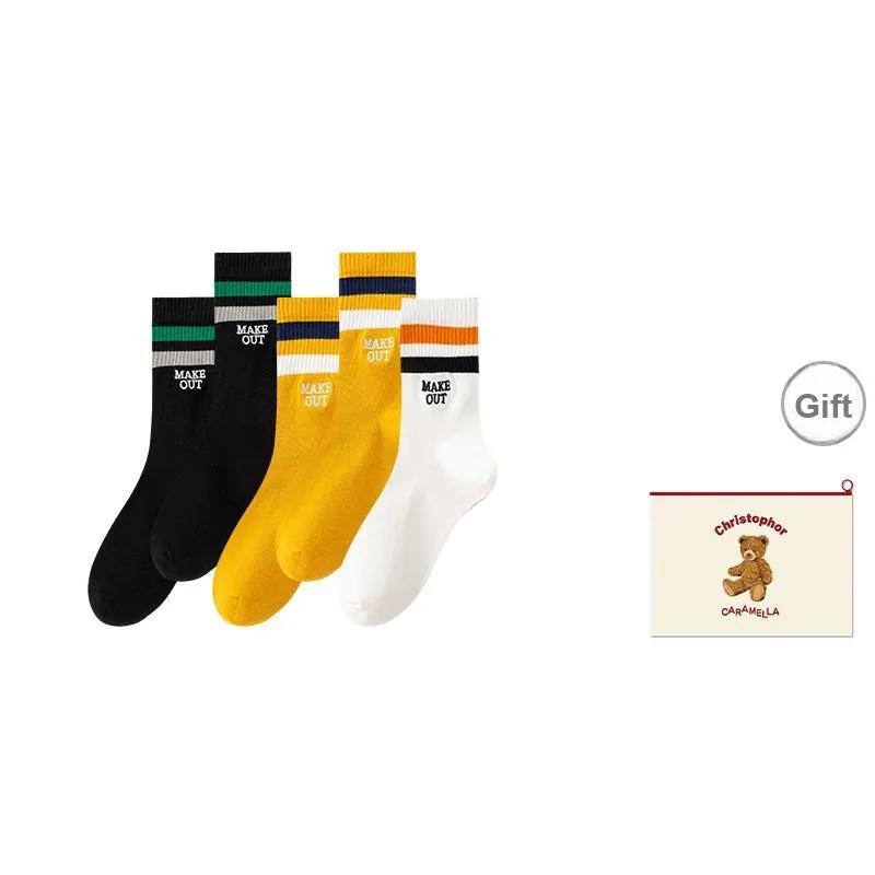Caramella Mid Calf Socks Men's Shopping Bag Combo Set-7