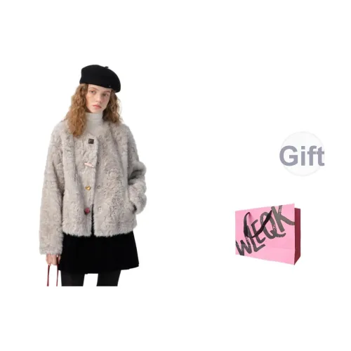 CTRTRC Дымчатый Серый Женские Меховые изделия