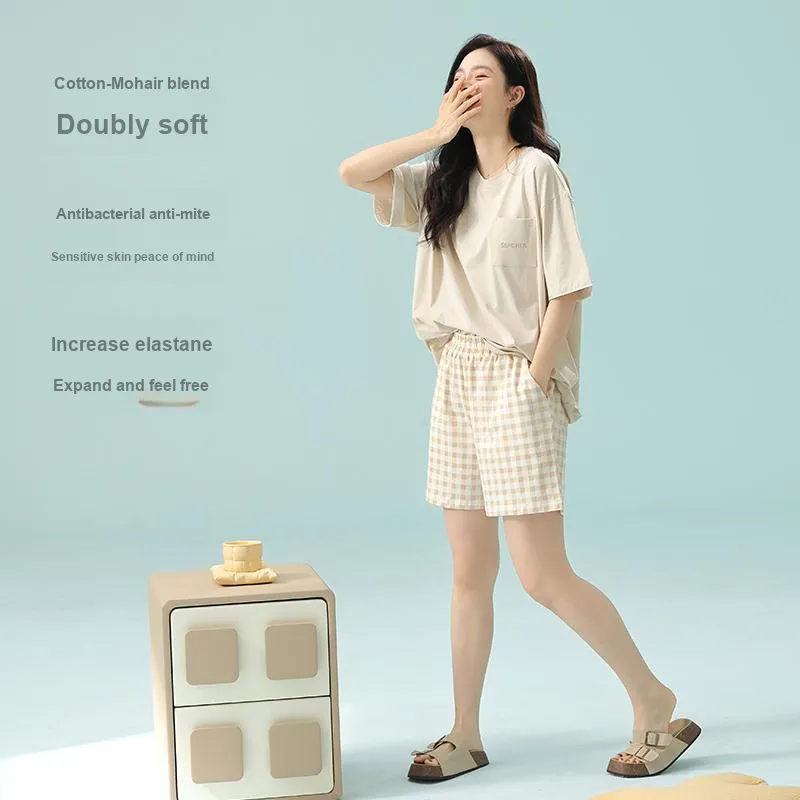 XIAFENYAN Pajama Set Women's Apricot-2