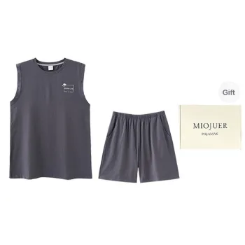 MIOJUER Pajama Set Men's Light Gray