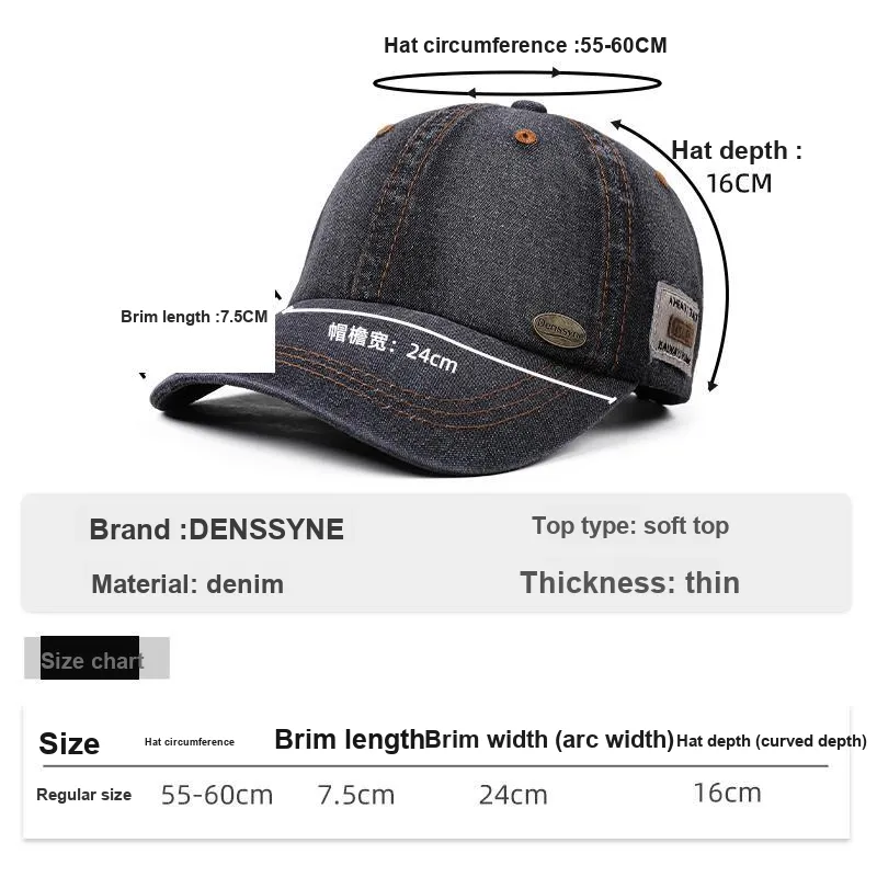 DENSSYNE Denim Baseball Caps Unisex-2