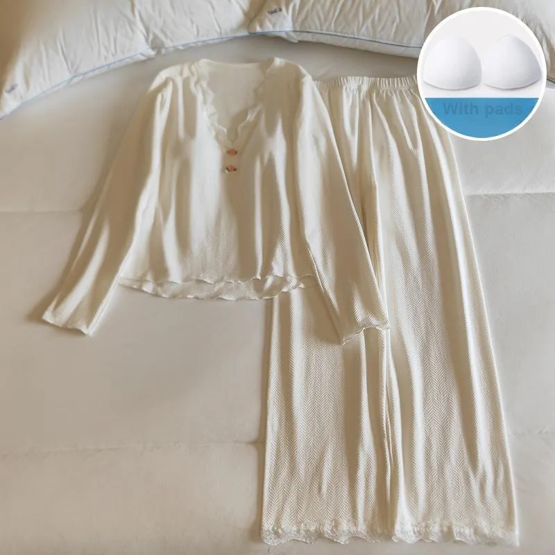 Sleeping Beauty Pajama Set Women's Milk White-1