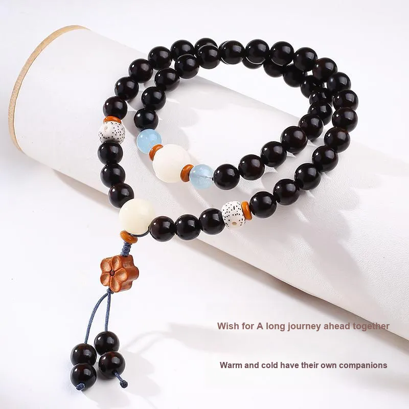 MUSHENGYUAN Ebony Sandalwood Beaded Bracelet Women's-5