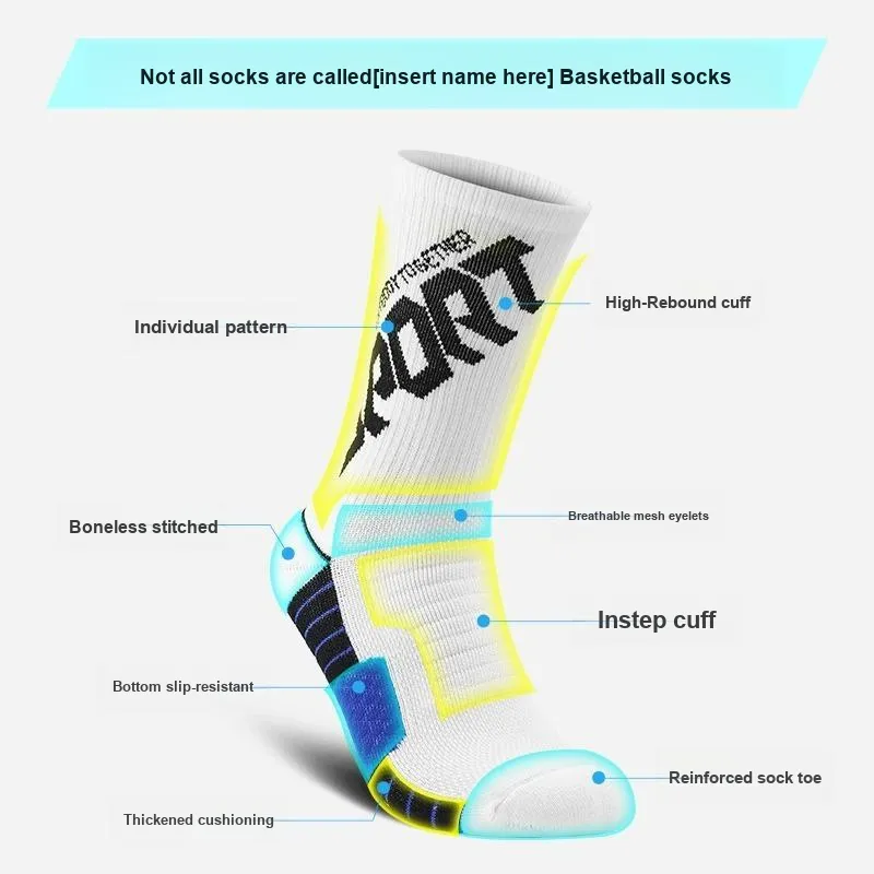 SALOATO Basketball Socks Men's 2 Pack-26
