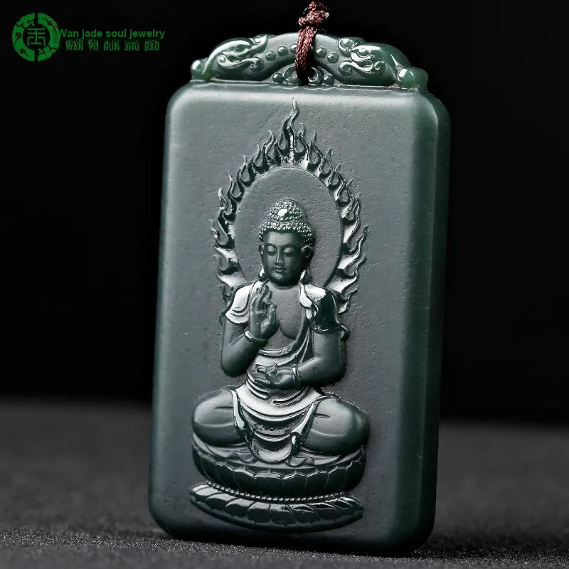 WANYUHUN Hetian Jade Pendants Green Jade Unisex-69