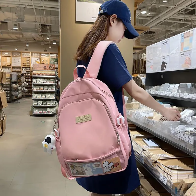 Wolfhorse Nylon Backpack Unisex Pink/Blue/Black/Purple-4