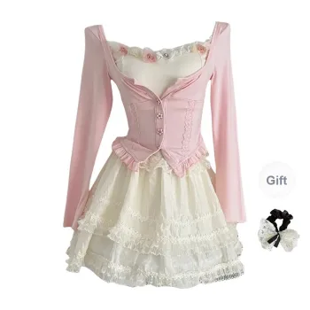 TUSHIFEI Skirt Set Women's 2 Piece Set+Hair Tie Comes With