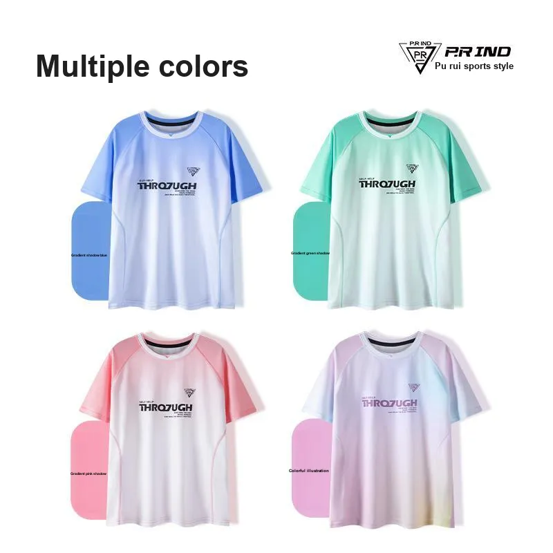 P.R IND Badminton Jersey Unisex Gradient Green Shadow-2