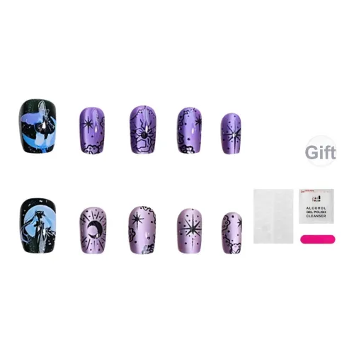 JIABITU ICY Луна False Nail Короткий LADDER Однотонный Телесный Китайский стиль 14mm