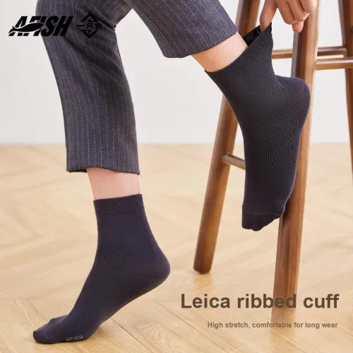 AFISH Mid Calf Socks Men's 5 Pack Shopping Bag