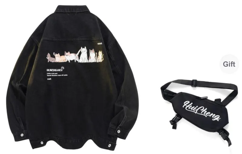HCHUICHENG Denim Jackets Unisex-8