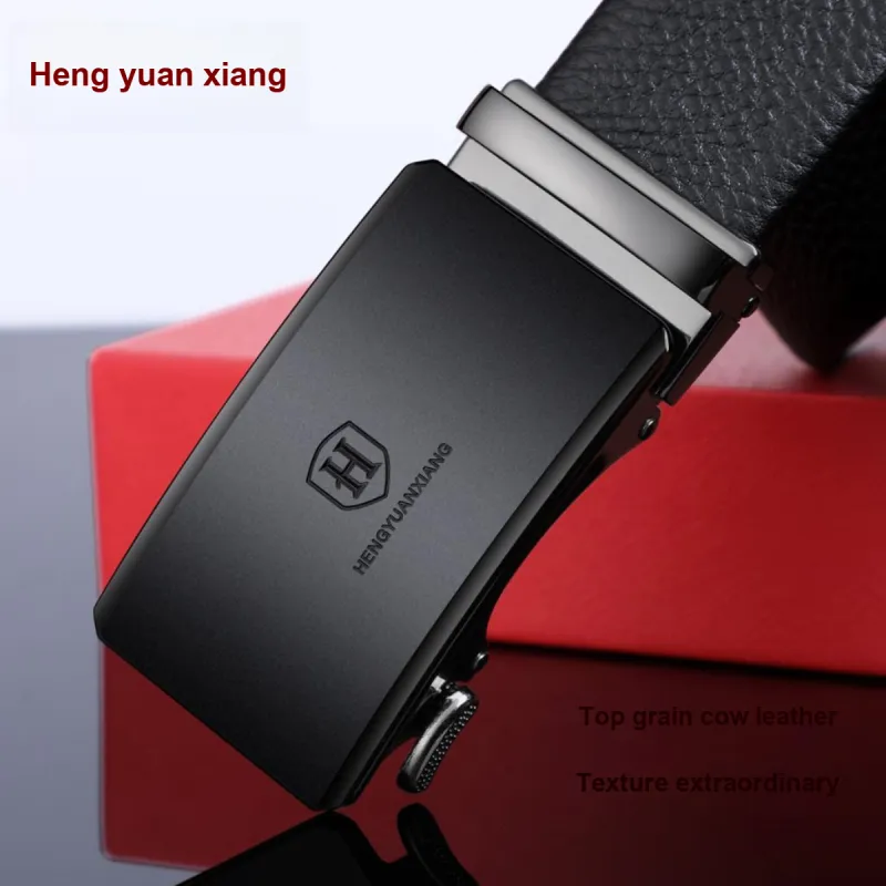 H YXIANG Cow Leather Belts Men's 3.5cm-1