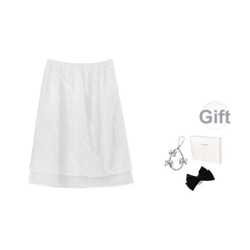 Fstudio Летний Корейский стиль 100% хлопок Дизайн с оборками Кружево Отделка Полу-длина Повседневный Длинный Юбка Женская