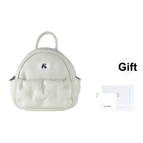 Karkki Lambskin Cloud Backpack Commute Backpack Women's White