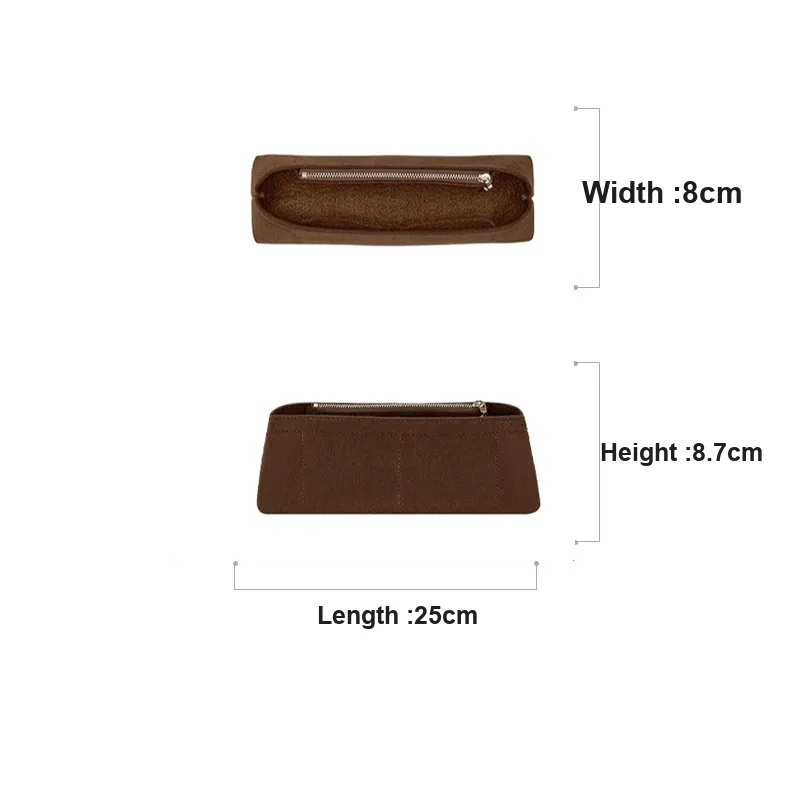 Luxury Care Artisan Workshop Imported Felt Lining Medium Bag Croissant Bag With Standalone Bag Strap Women's Brown-2