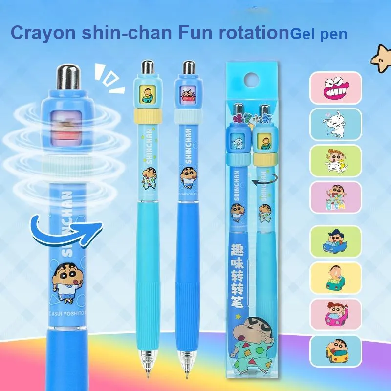 YIMULIN Crayon Shin Chan Fun Two Section Eraser Soft Protective Sleeve With Click Ballpoint Pen-5