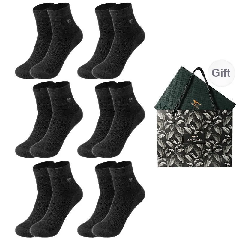 SEPTWOLVES Ankle Socks Men's Gift Box Of 6 Doubles-40