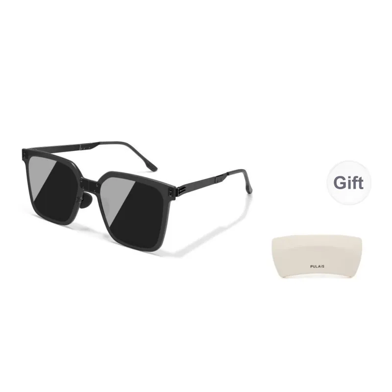 PULAIS Square Sunglasses Unisex Black-2