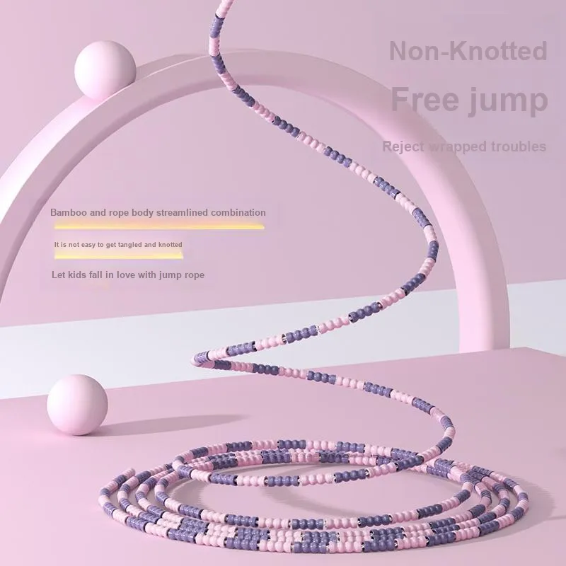 PROIRON Fitness Training Non Countable Jump Ropes Kids Nylon+TPU Cord, Silicone+ABS Controller 2.8m Purple, Blue-1