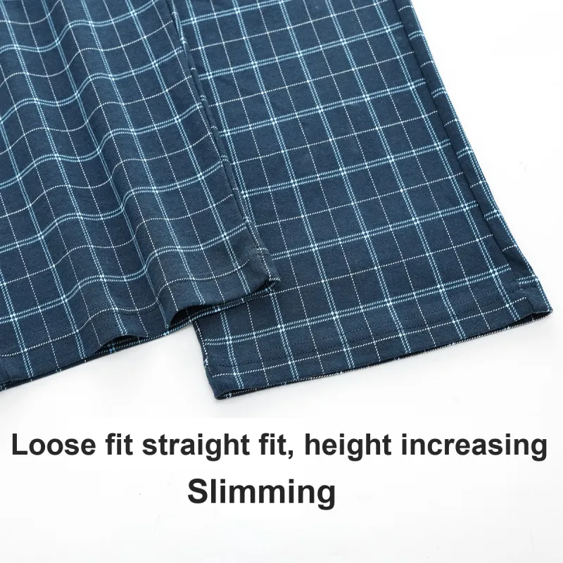 FARO Pajama Pants Men's Blue Square Plaid-4