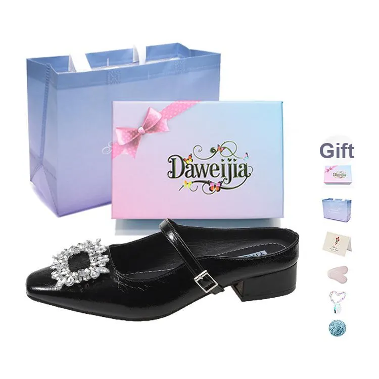 Dawei's House Rubber Sole Odor Resistant Abrasion Resistant Slip Resistant Closed Toe Slippers Women's Gift Box Set-24