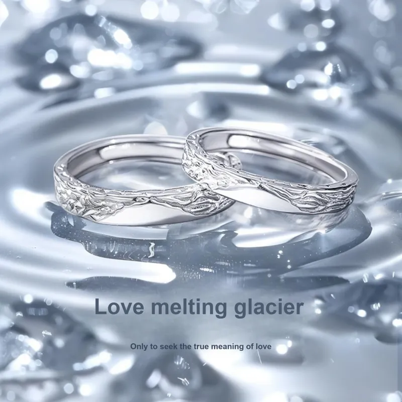 Disney S925 Silver Texture Ring Couple Rings Unisex Silver-9
