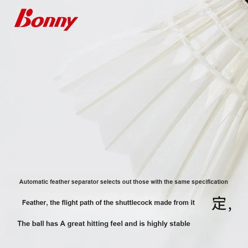 BONNY Goose Feather Shuttlecock 12 Pack Goose Feather Shuttlecocks-2