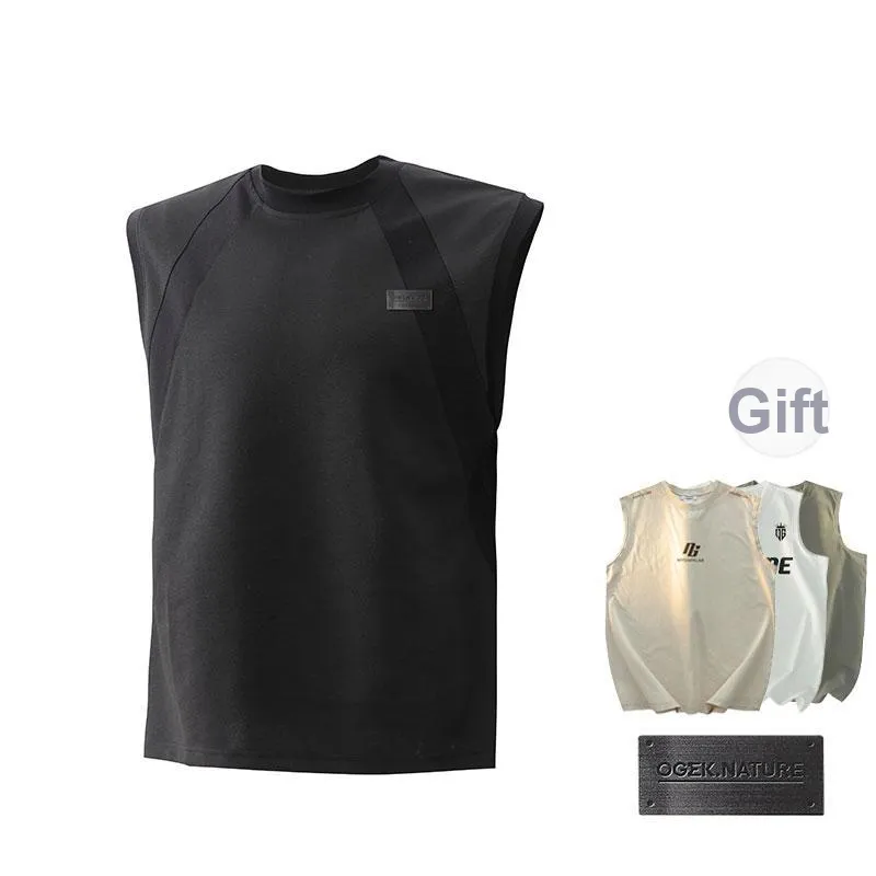 OGEK Tank Top Unisex Light Gray Comes With Random Tank Top+Brooch-4
