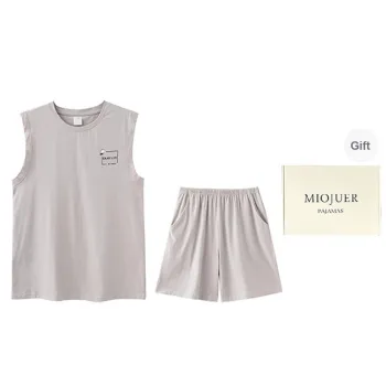 MIOJUER Pajama Set Men's Silver Gray