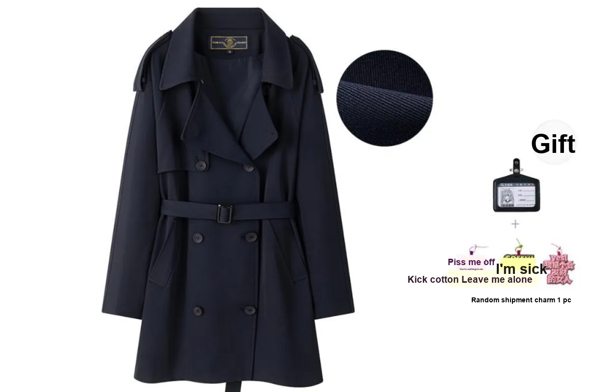 Tokyo Season Trench Coat Women's Navy Blue