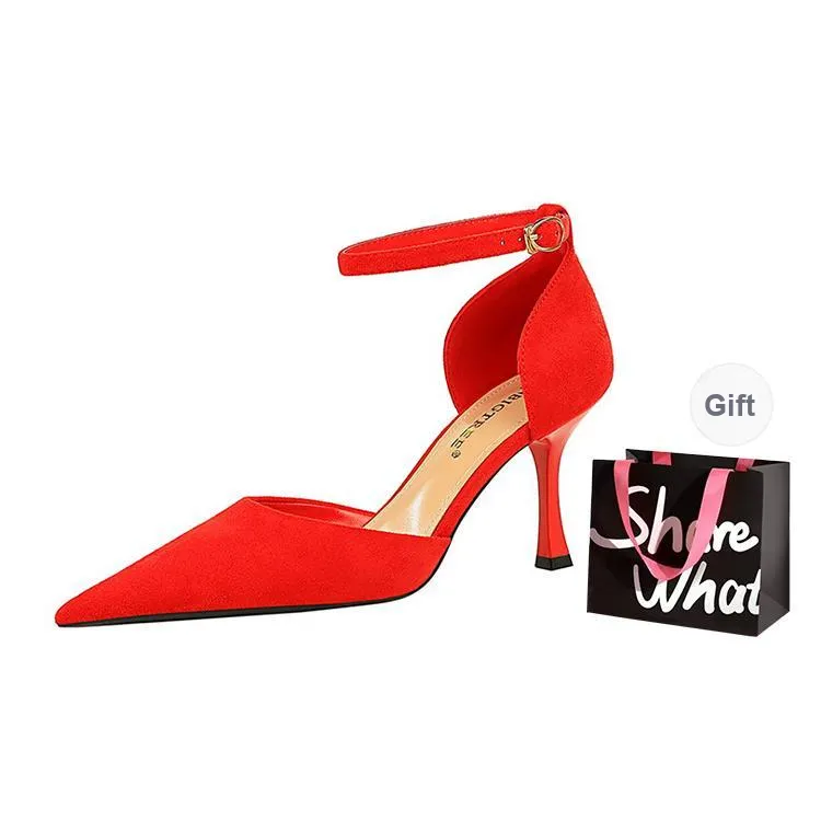 BIGTREE Slim Heel High Heels 8cm Women's-5