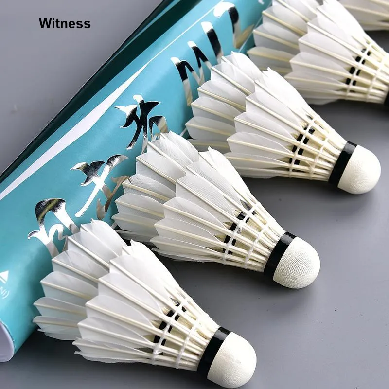 WITESS M12 Goose Feather Shuttlecock 12 Pack Goose Feather Shuttlecocks-2