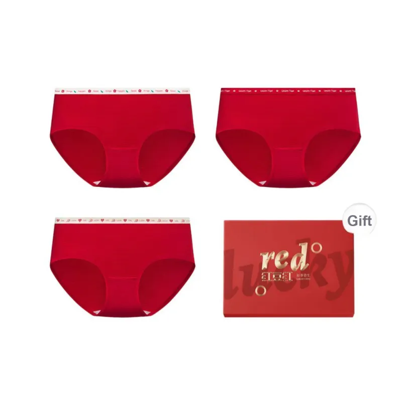 Red Bean Underwear Gift Box Women's 3 Pack-0