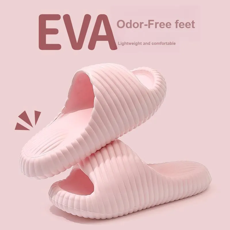 Foot Recreation Squashy And Bouncy Feeling Slippers Summer Indoor Home Platform Slip Resistant Bathroom Couple Slippers-3