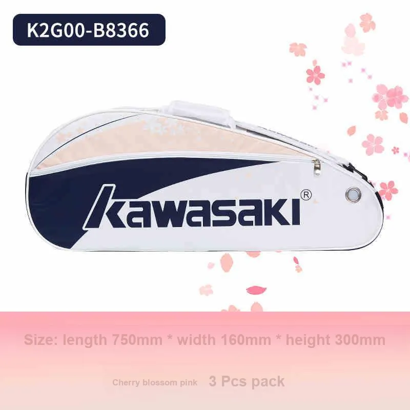 Kawasaki Badminton Racket Bags 3 Pcs Casual Style Shoulder Bag Cherry Blossom Pink Unisex-1