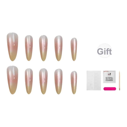 JIABITU Кончик пальца Градиентный Румяна False Nail Длинный Заостренный Однотонный Размытый Стиль Instagram