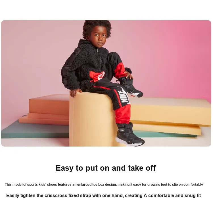 Nike Flex Advance Wear-Resistant Water-Resistant And Warm Kids' Boots Black Children Aged 3-7 Years Old-1