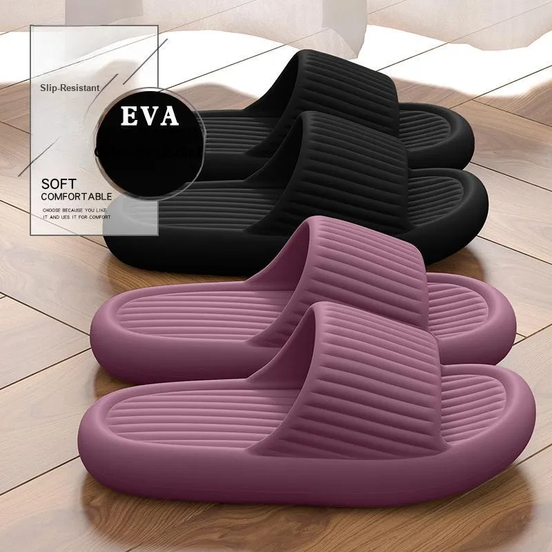 LUNNIFEIYA Squashy And Bouncy Feeling Slippers, Home Indoor Quiet Slip Resistant Platform, Odor Free EVA Home Slippers-2