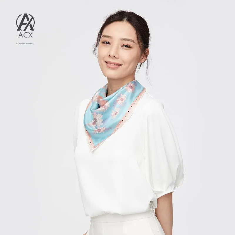 Eucalyptus Ornamentation Daisy Silk Scarf Square Scarf Women's-1